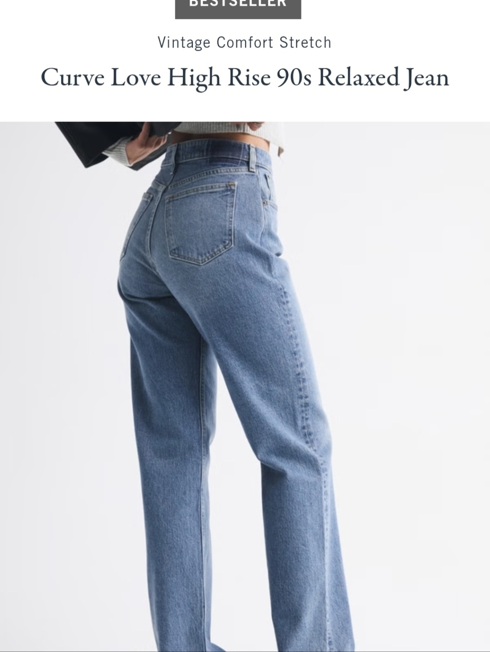 A&F 27S Curve Love High Rise 90's Relaxed Jeans - Picture 3 of 7